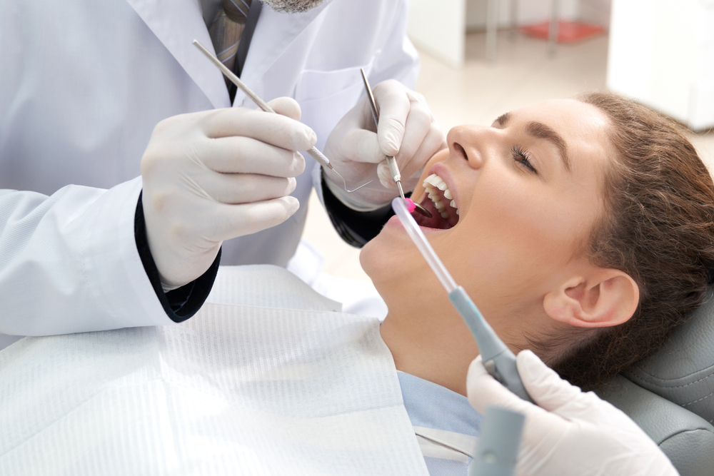 girl getting dental restoration at red deer dentist